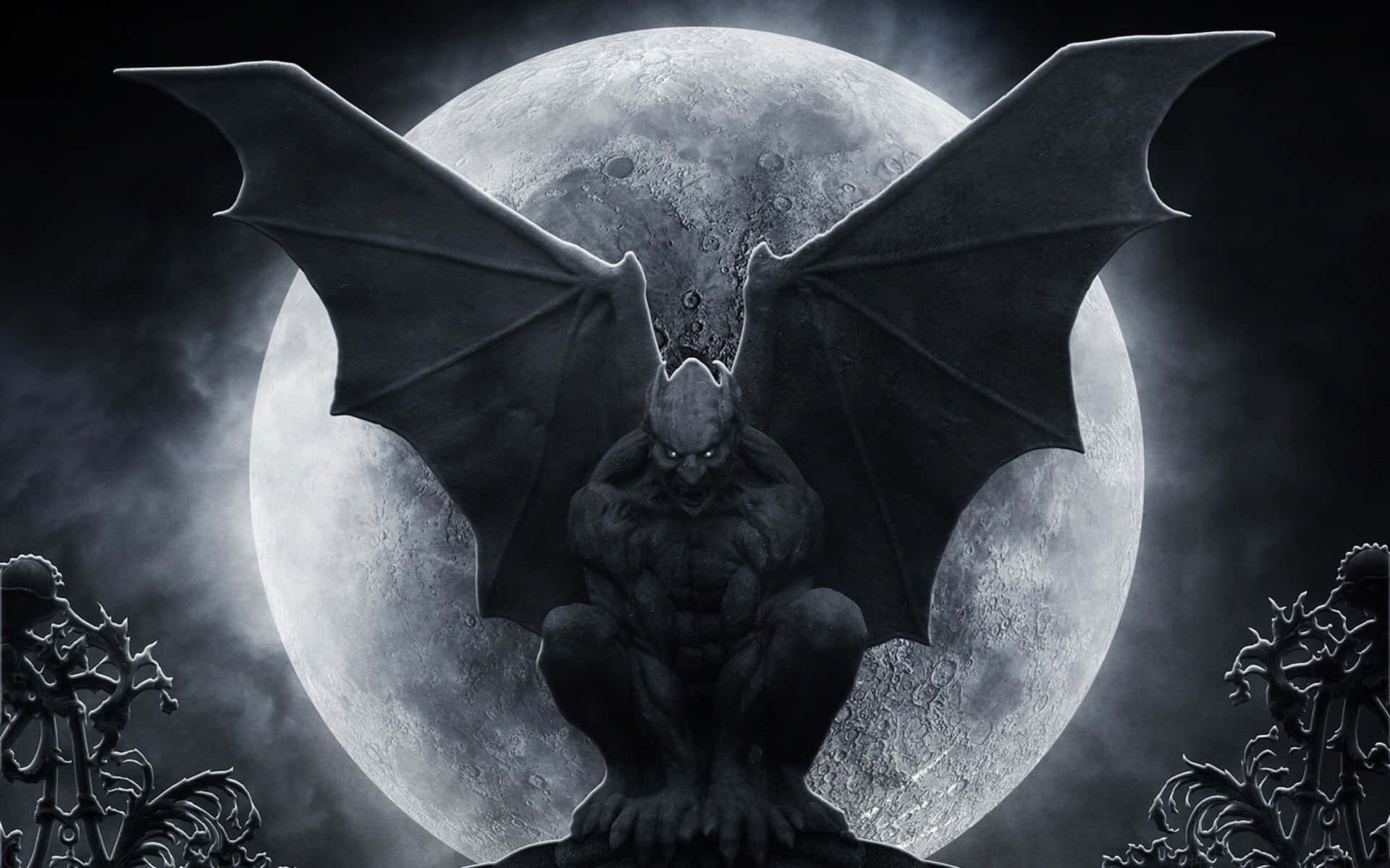 Enigmatic Dark Creature In A Mysterious Forest Wallpaper
