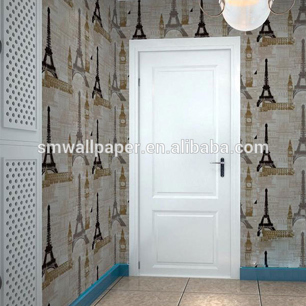 Chinese Pvc Eiffel Tower Wall Paper Hot Sale Designs Kinds Of