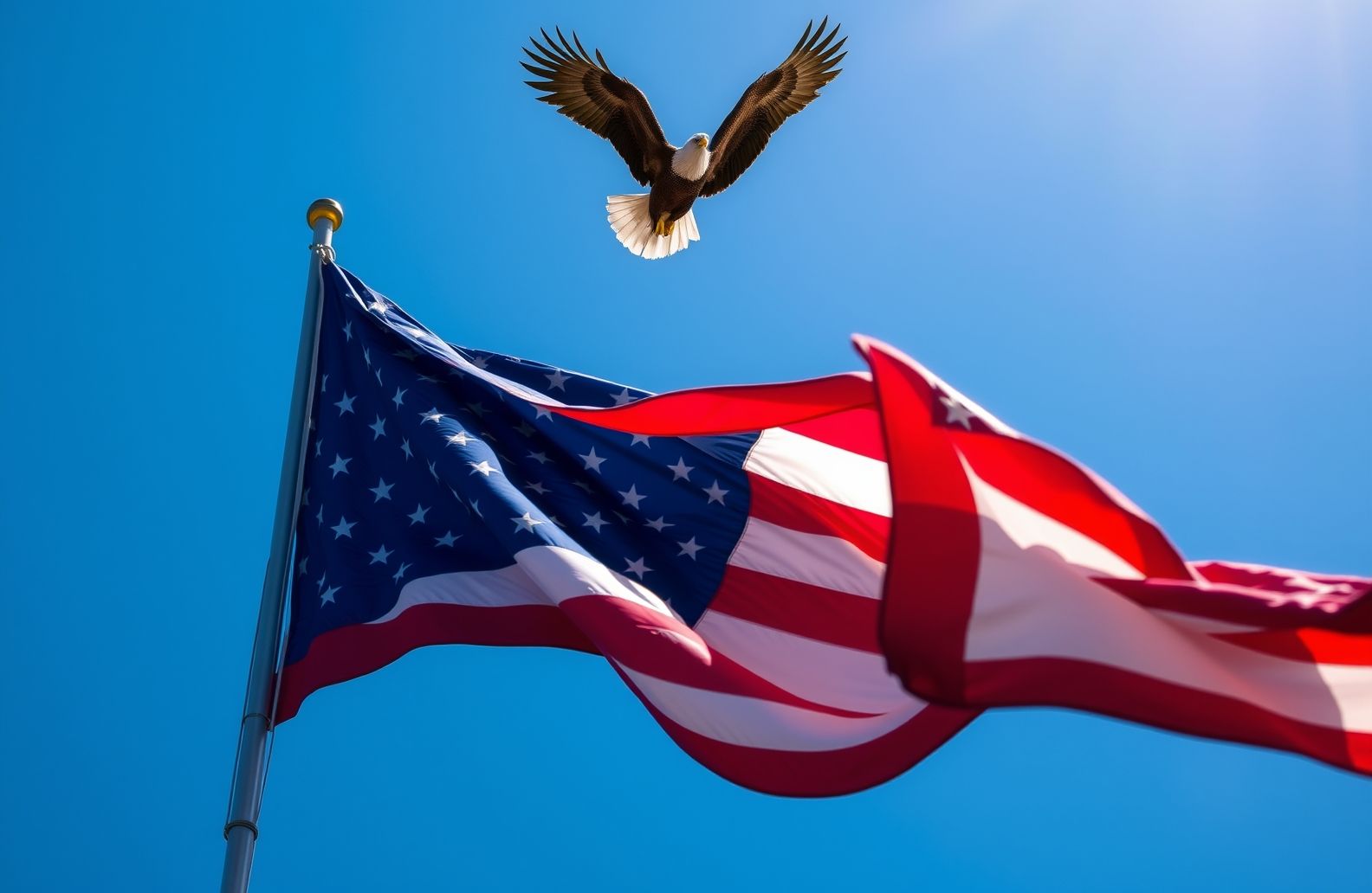 American Flag With Eagle Wallpaper