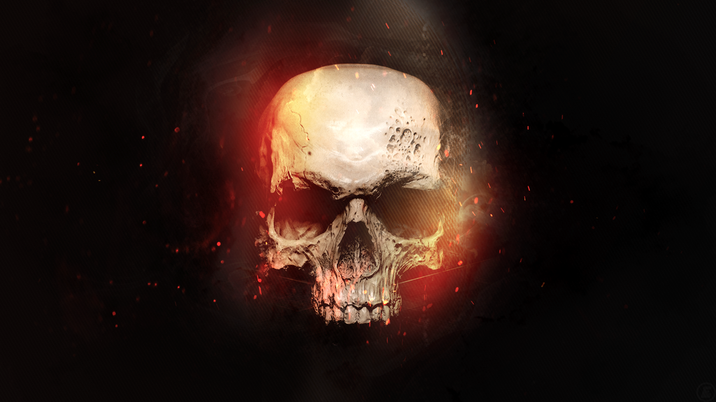Skull In Flames Wallpaper 1080p By Foehngfx