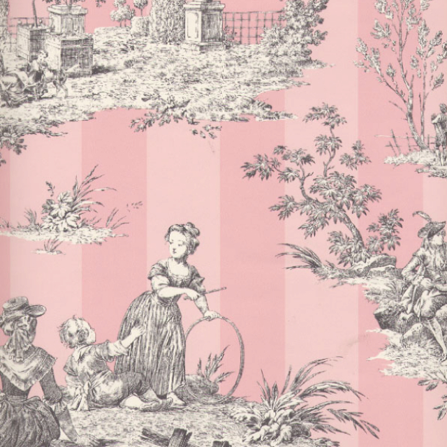 Pink And Gray Toile Wallpaper Cute