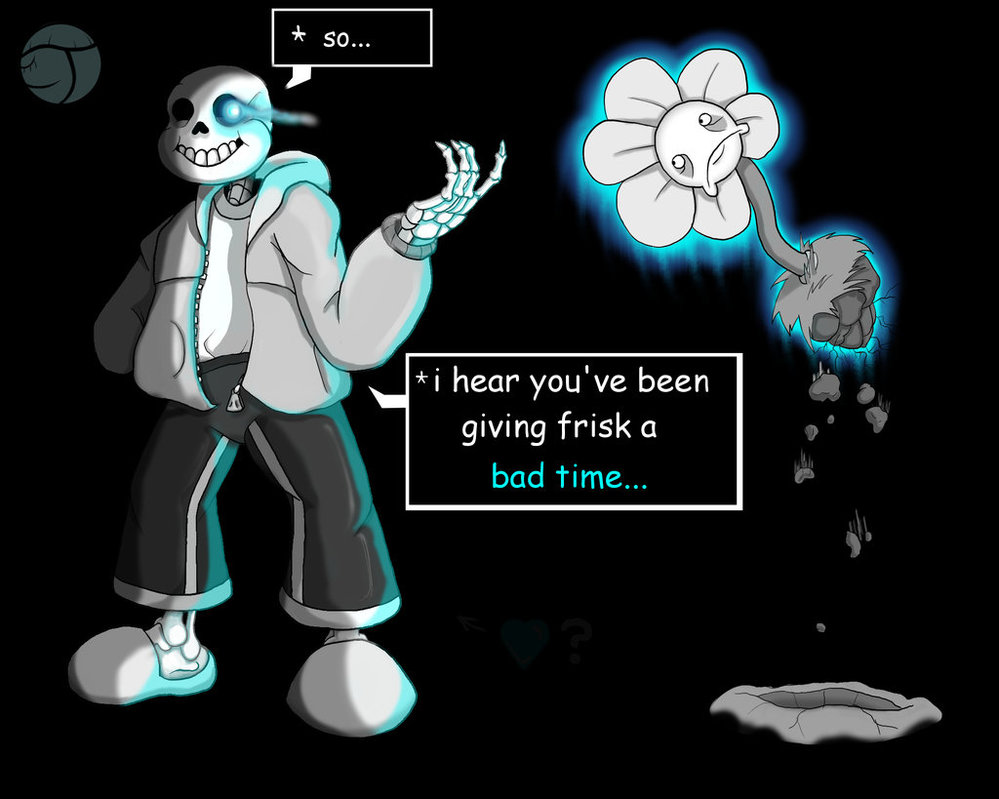 Sans lesson for Flowey by Trelock on