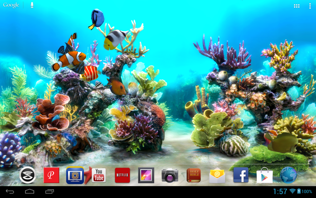 3d Rendered Live Wallpaper Background Of A Fish Tank With Beautiful