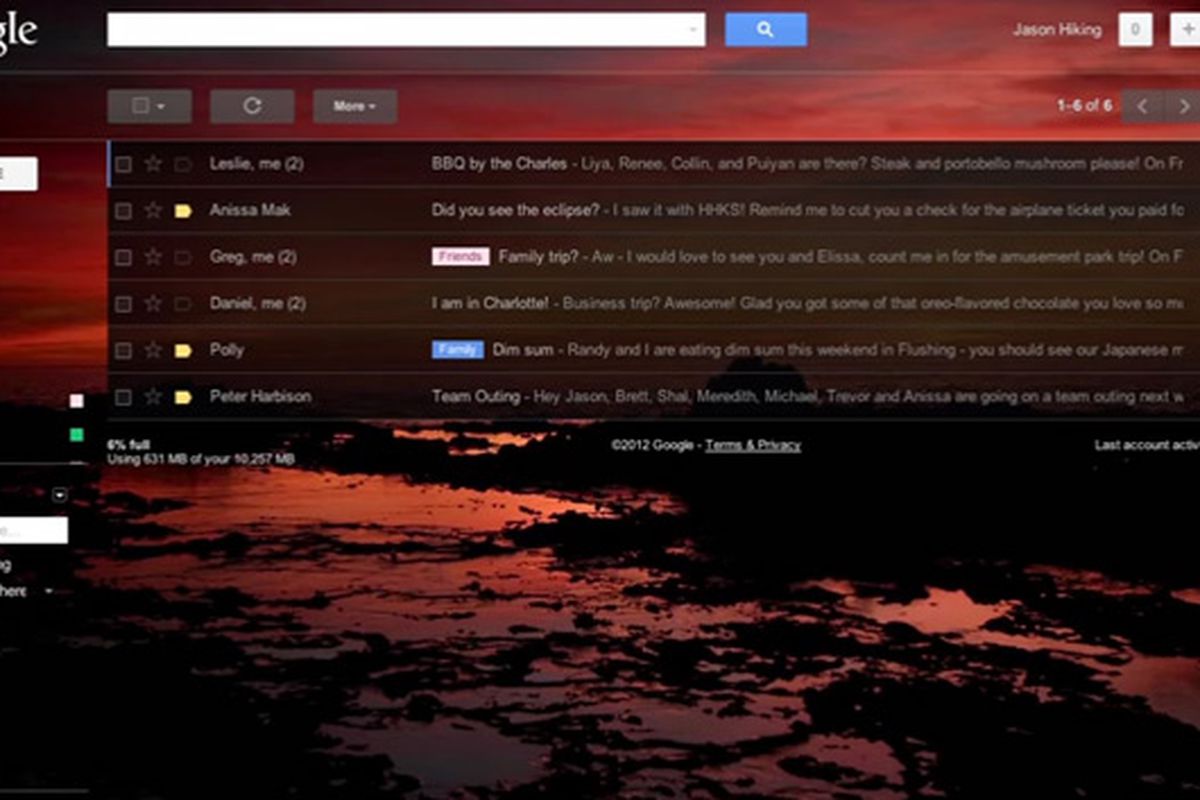 New Gmail Custom Themes Let You Set Your Own Background Image