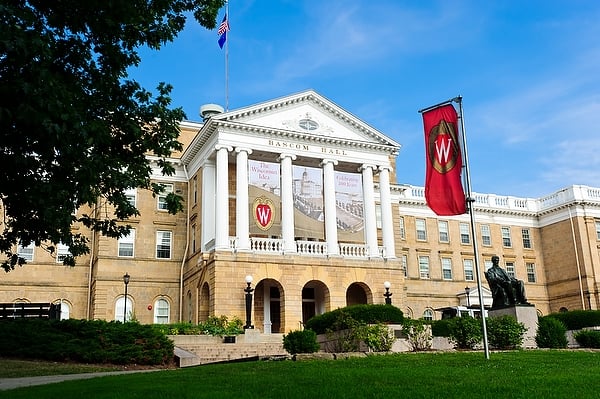 Bascom Hall with Wisconsin Idea Banners UW Madison Photo Library