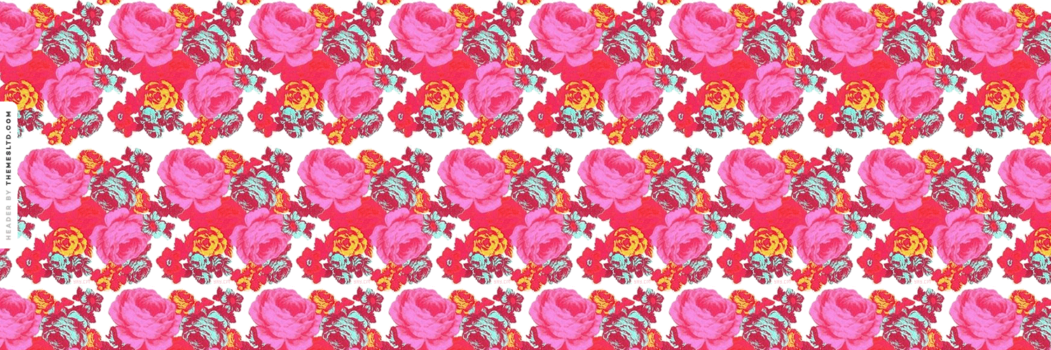 Pink Floral Roses Print Header Wallpaper