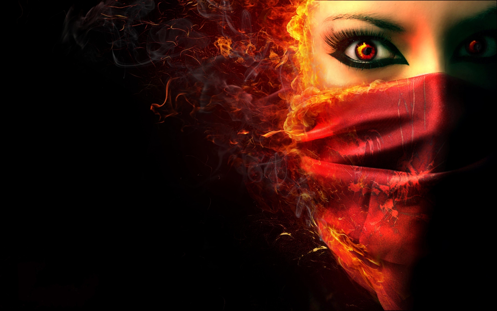fantasy dark horror face demon evil women wallpaper background