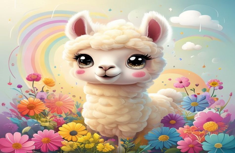 Kawaii Llama Wallpaper
