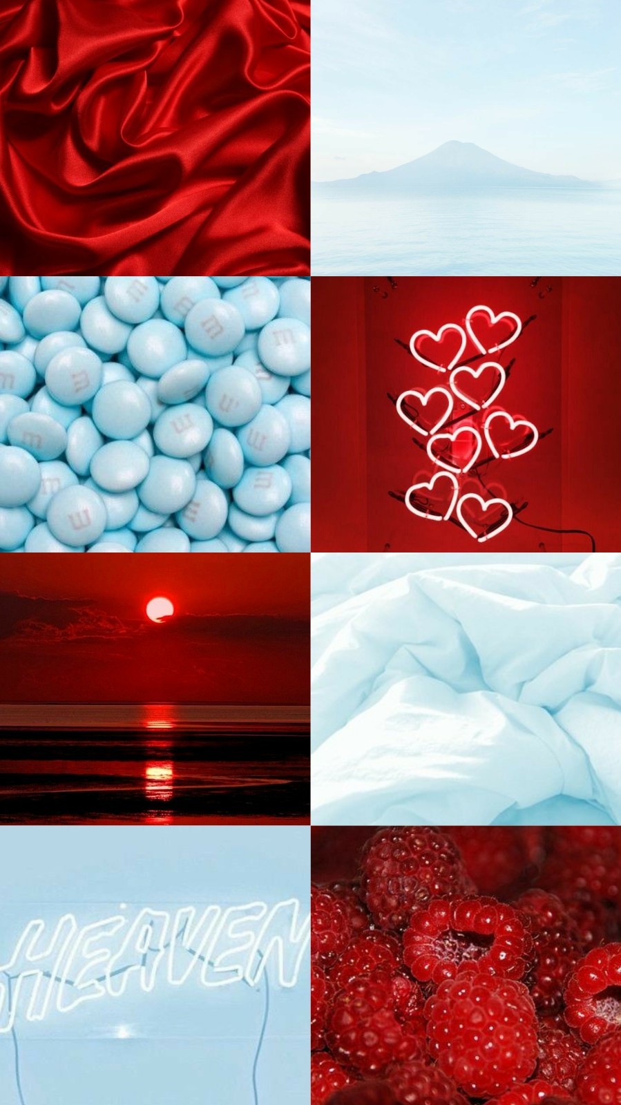 Aesthetic Wallpaper Light Blue And Red