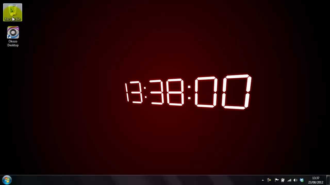 3d Red Digital Clock Desktop Wallpaper