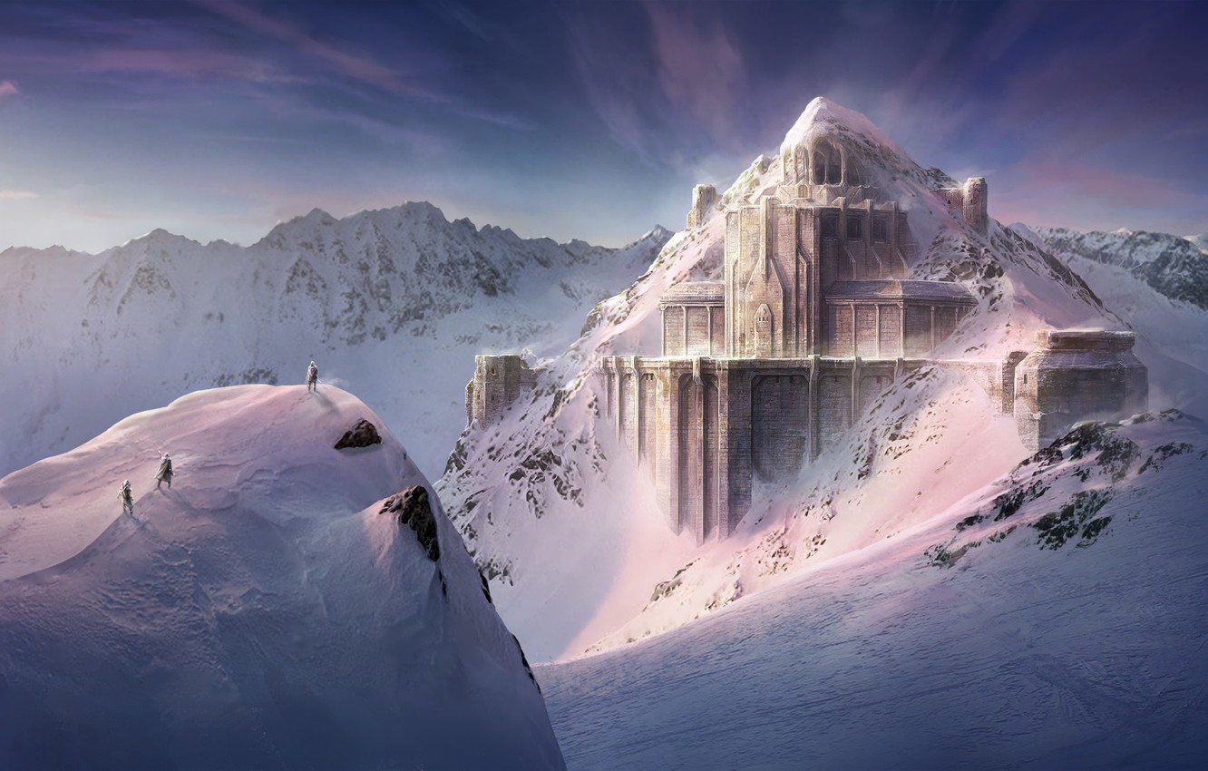 Wallpaper Snow Mountains Construction Dwarven Fortress The