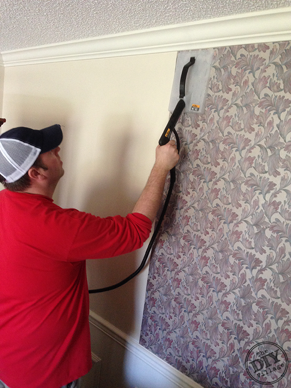 Easy Wallpaper Removal With the HomeRight SteamMachine by the DIY 600x800