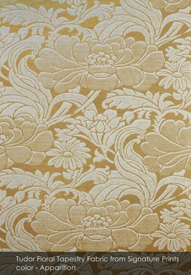 Tudor Floral Tapestry Fabric From Signature Prints Black