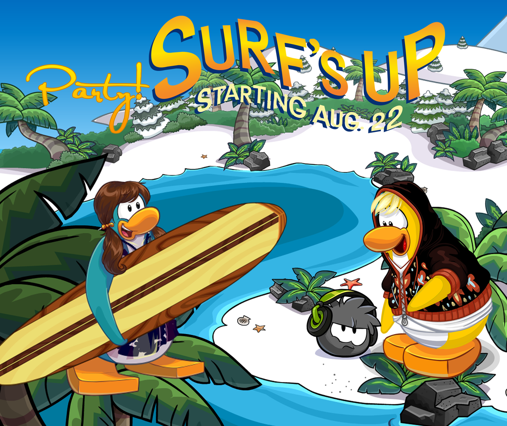 Club Penguin Summer Surf S Up Wallpaper By Whitepufflez