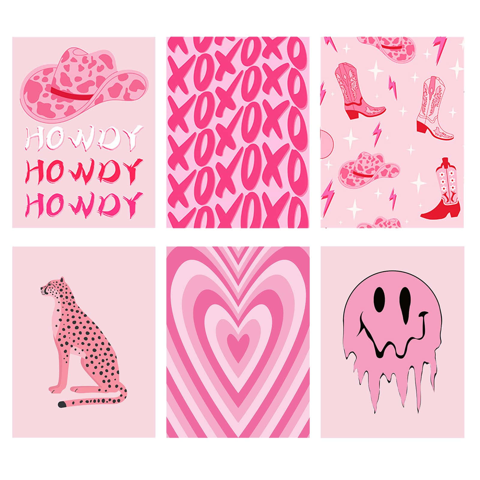 Pink Cowgirl Collage Aesthetic Wallpaper