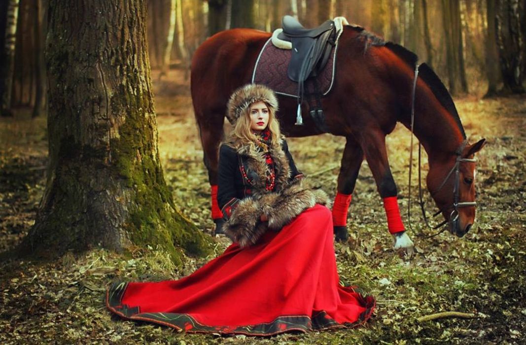 Beautiful Girl Horse Autumn Wallpaper