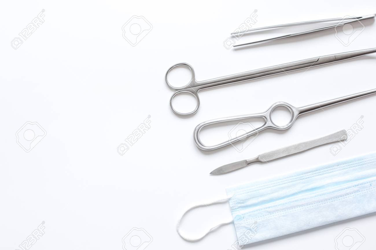 Instruments For Plastic Surgery On White Background Top