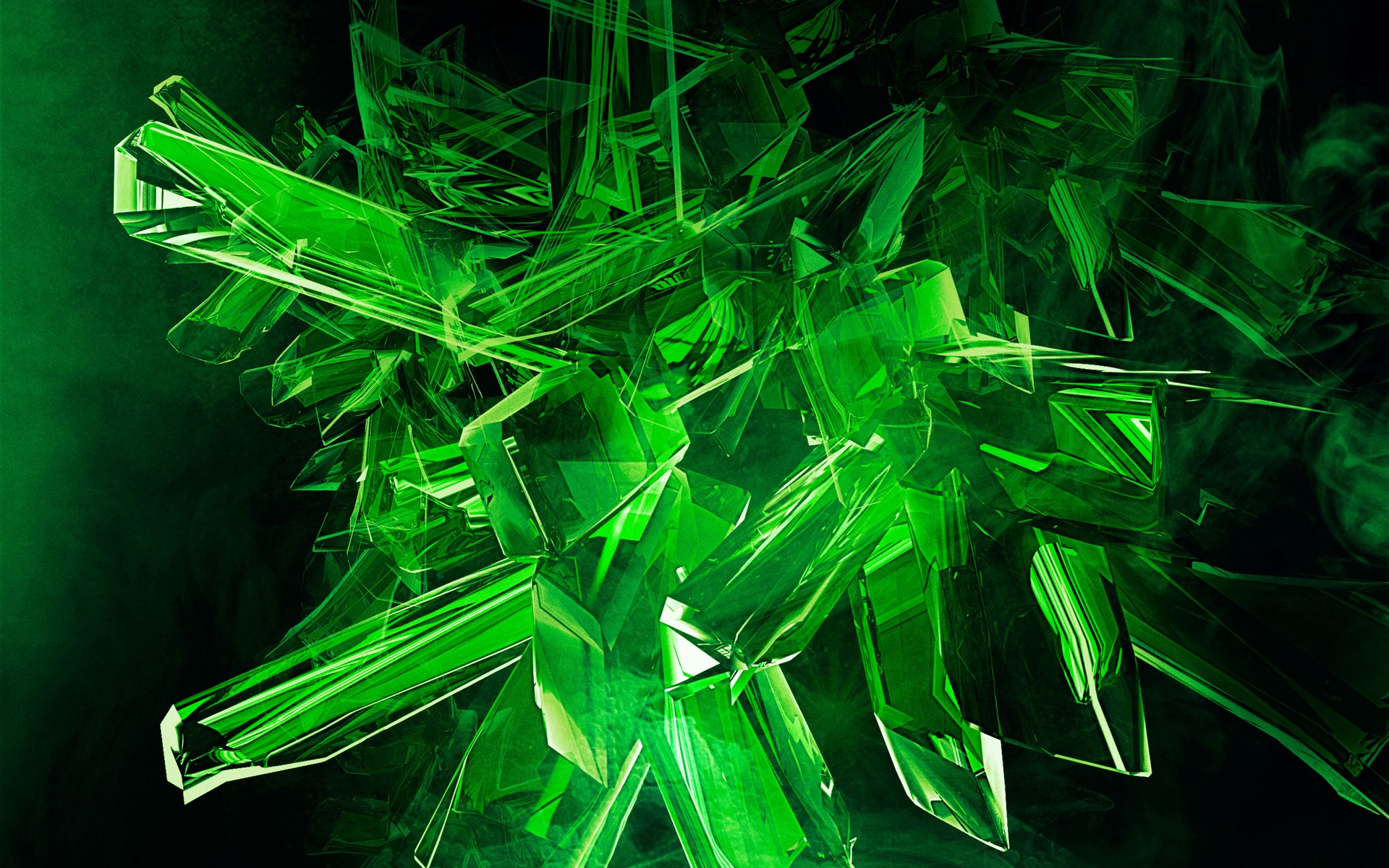 Digital Art Abstract Green Crystal Wallpaper HD