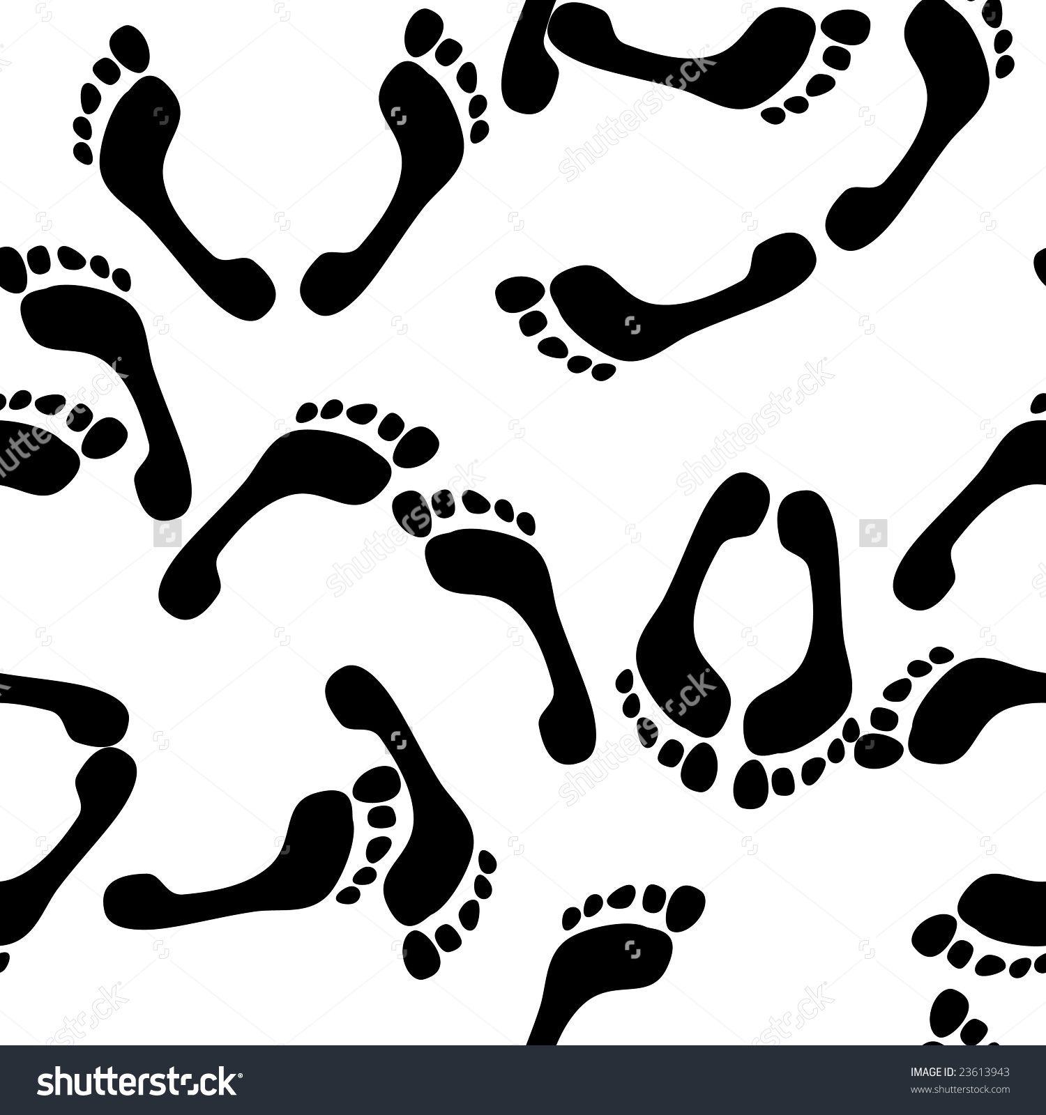 Seamless Footprint Wallpaper Stock Vector Illustration