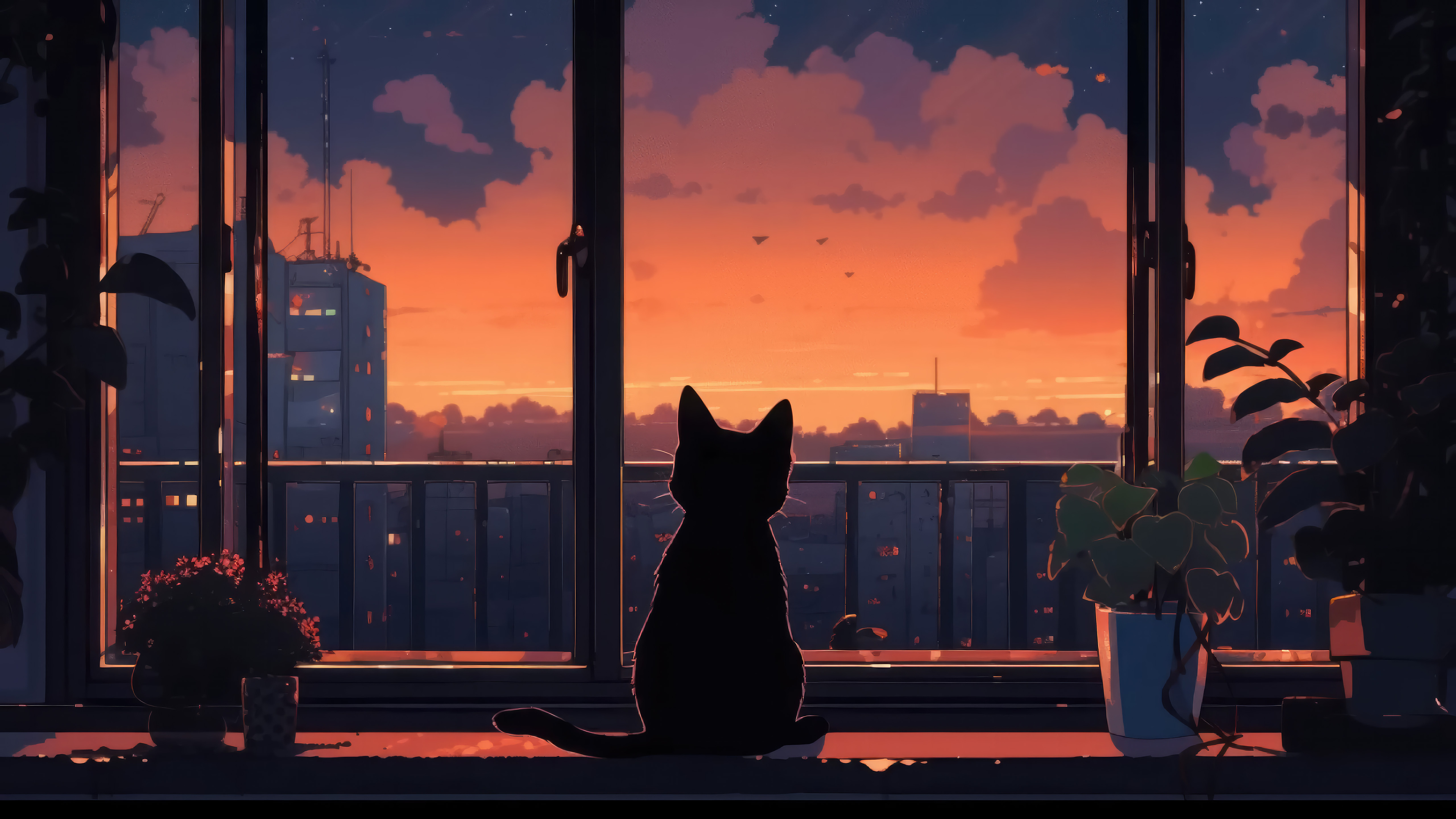 Cat Lofi Looking Outside 4k HD Wallpaper Image Photos And Picture