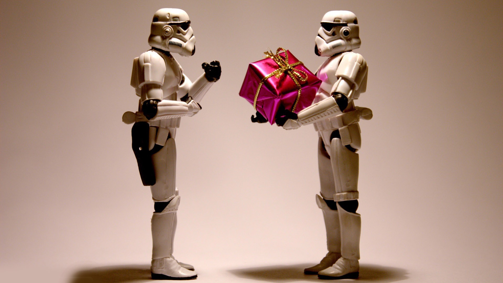 Stormtroopers With A Christmas Present Wallpaper