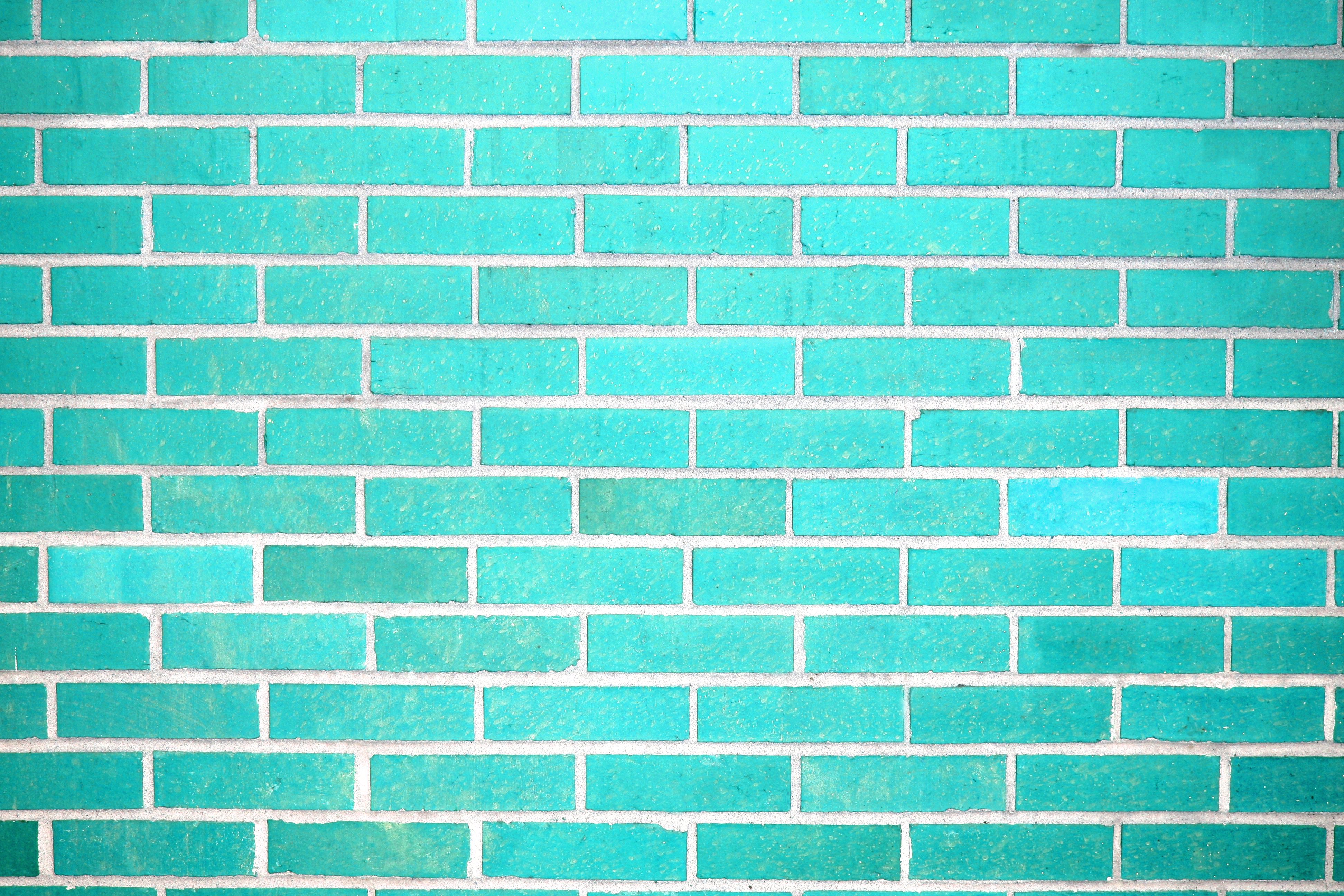 Teal Brick Wall Texture Picture Free Photograph Photos Public