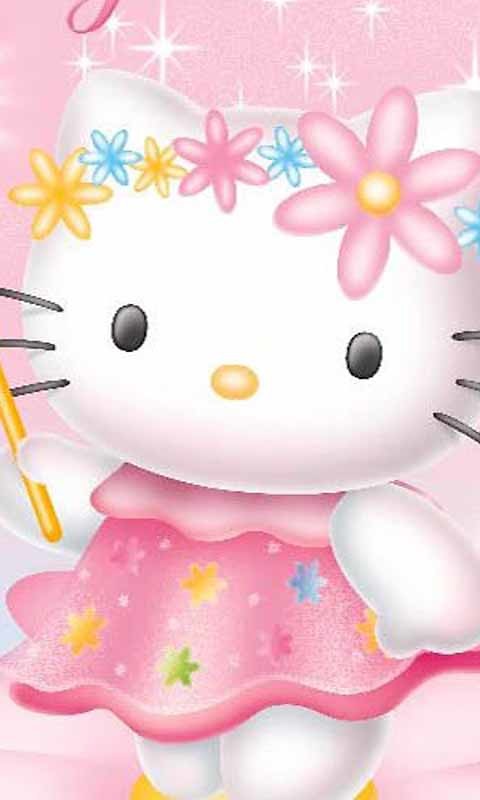 Hello Kitty With Strawberry Cocktail Live Wallpaper