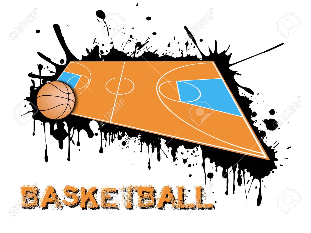 Abstract Basketball Background Ball And Field On