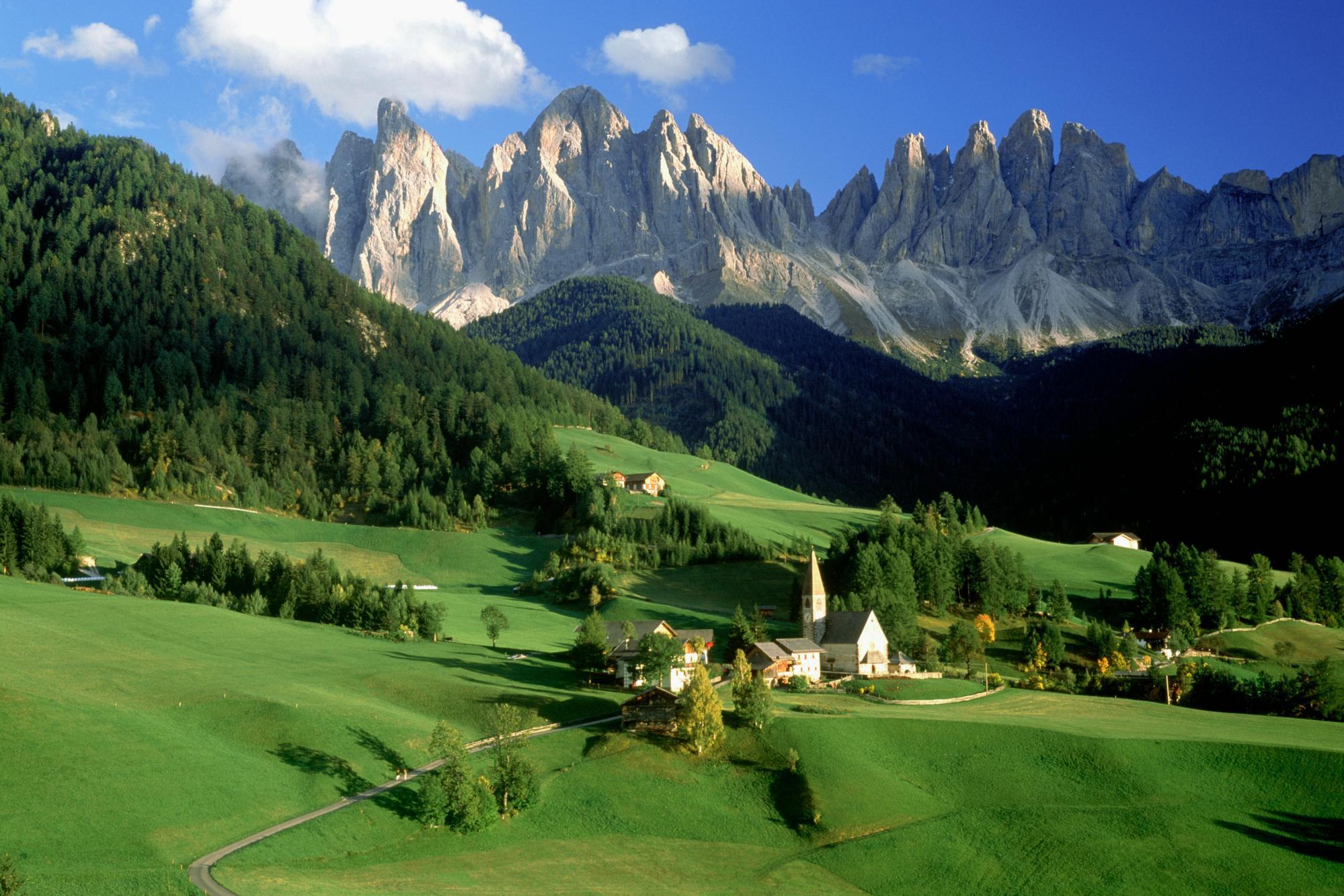 Wallpaper Italy The Alps Village Landscapes