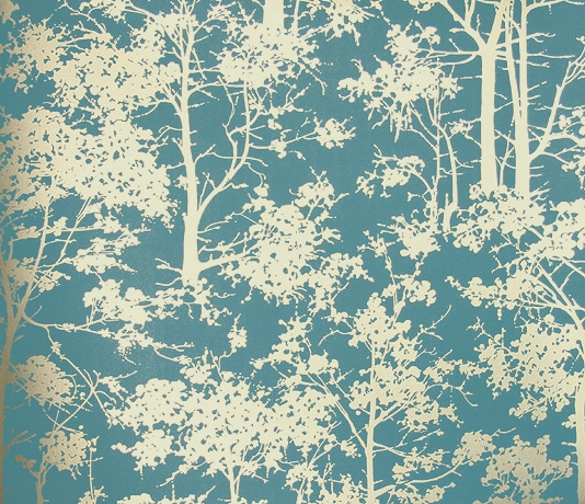 Mandara Wallpaper Turquoise With A Forest Of Gold Trees