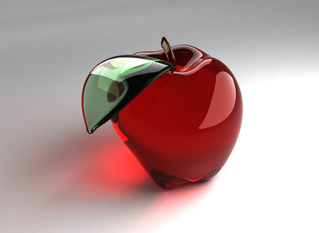 Glass Apple Fruits Wallpaper Dowload 3d HD Picture Design