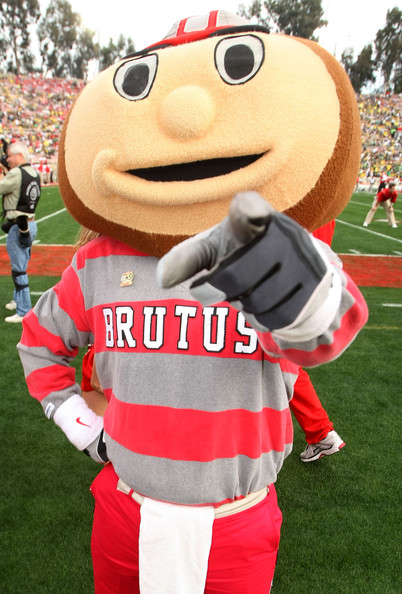 Brutus Buckeye Mascot Of The Ohio State Buckeyes Stands