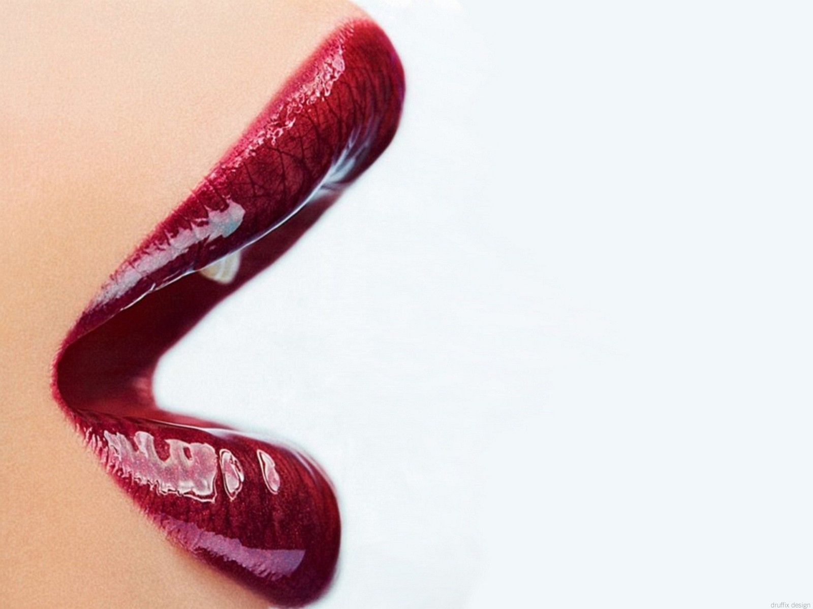 Glossy Red Lips Photo