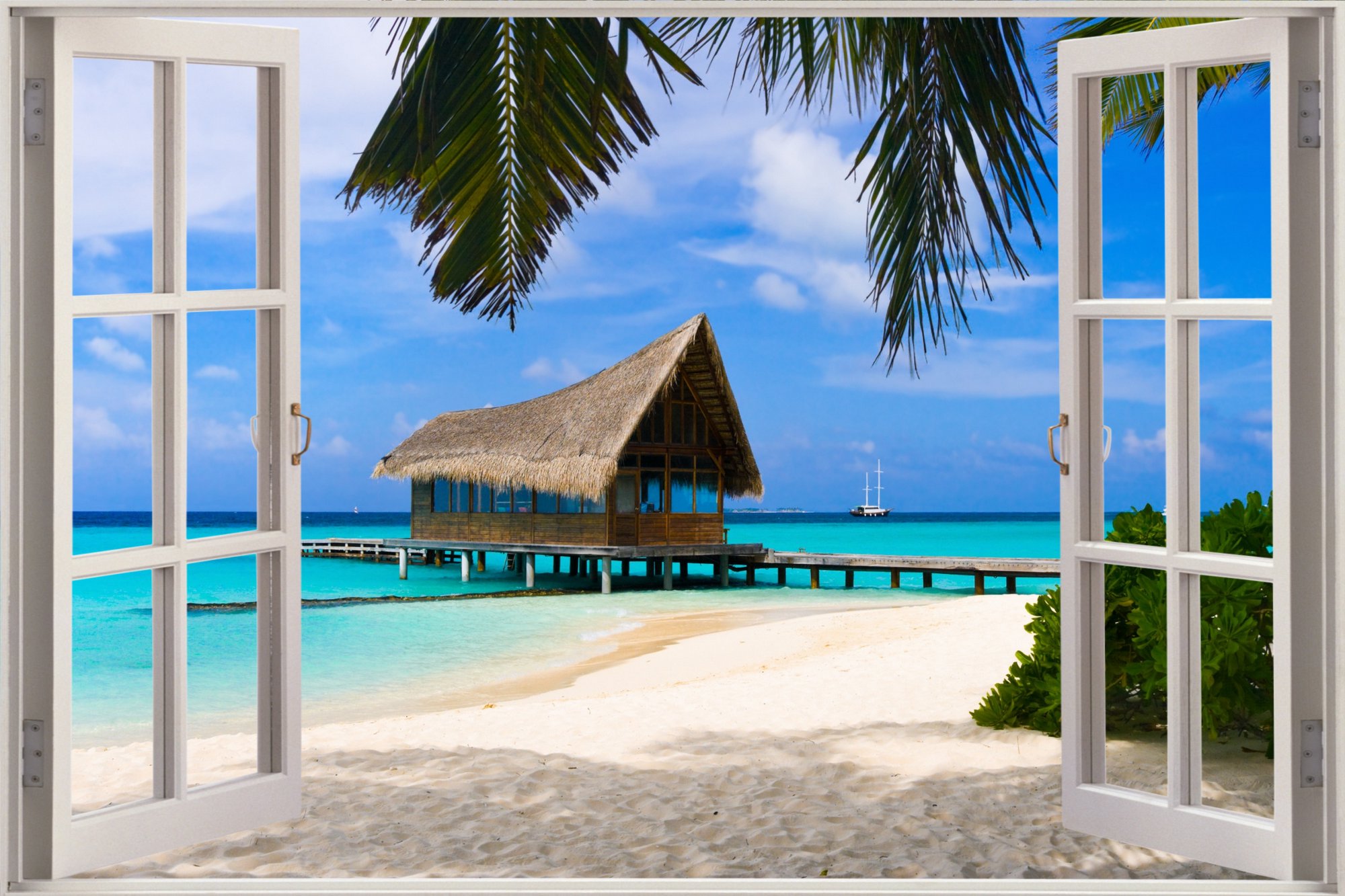 48 Beach Window Wallpaper Wallpapersafari