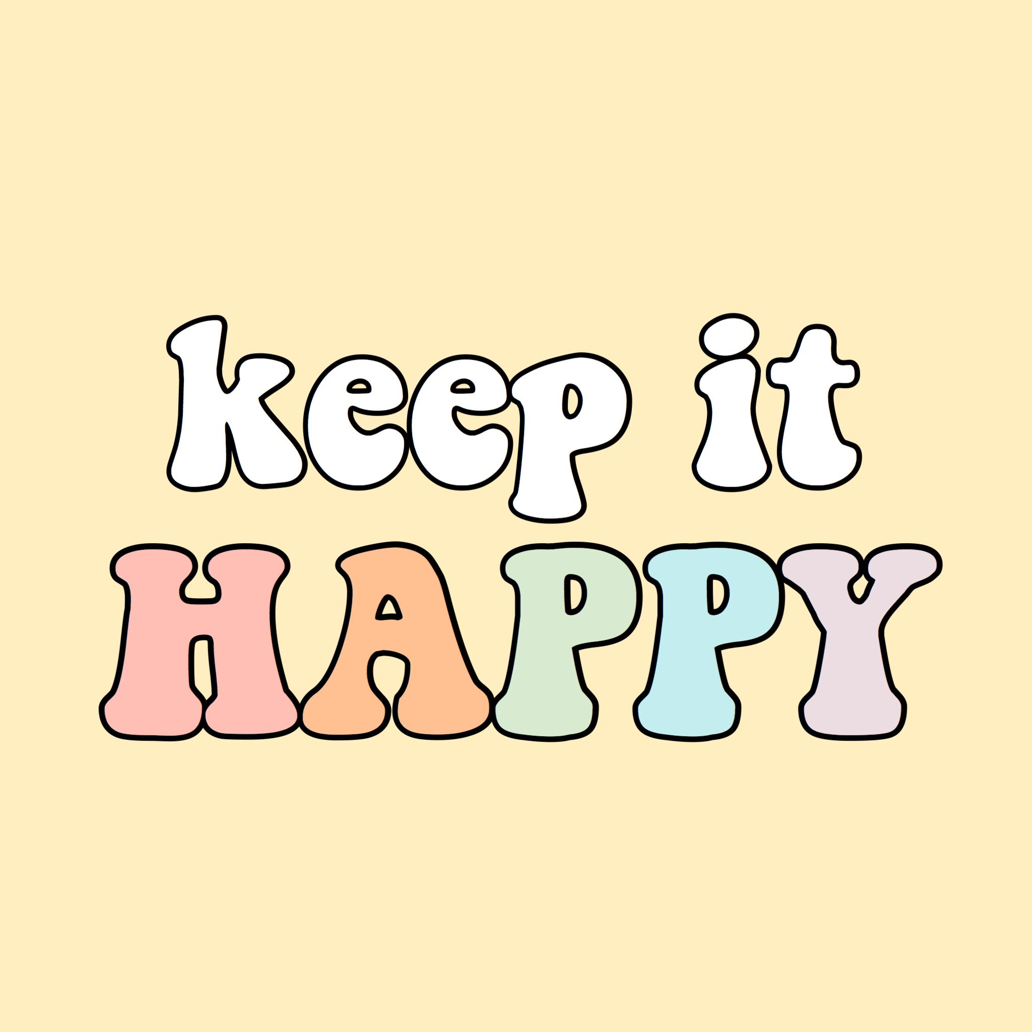 A cute, pastel-colored graphic with the quote 