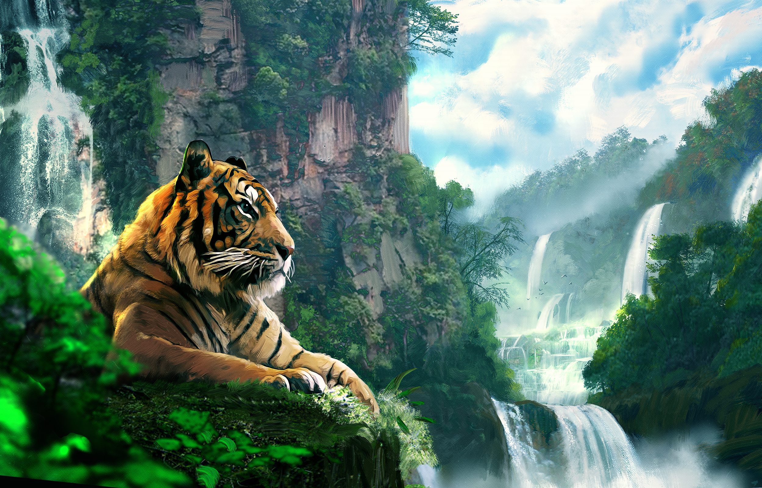 Tiger Art Painting Wallpaper HD For Desktop