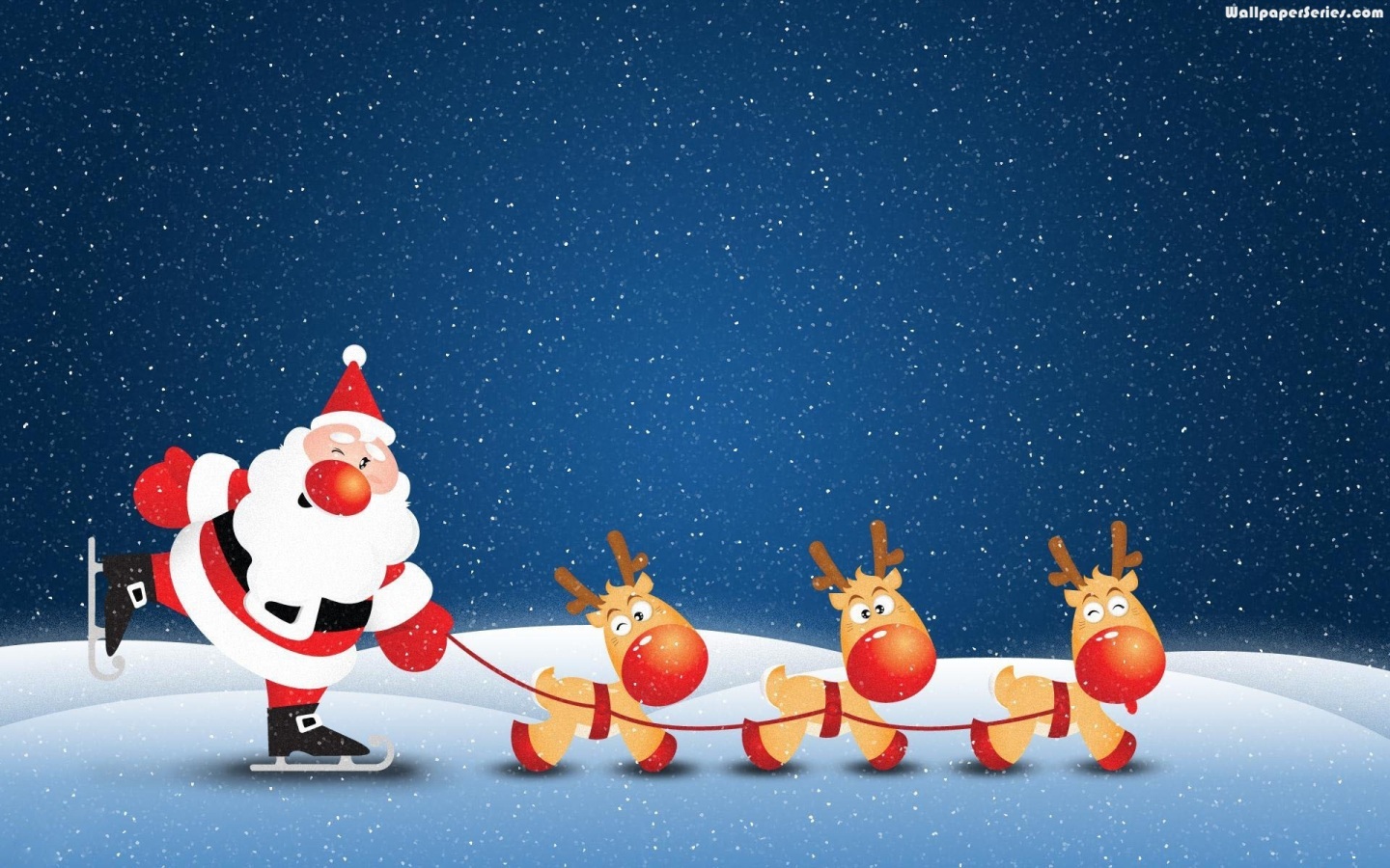 Cute Animated Santa Snow Christmas Screensavers Wallpaper