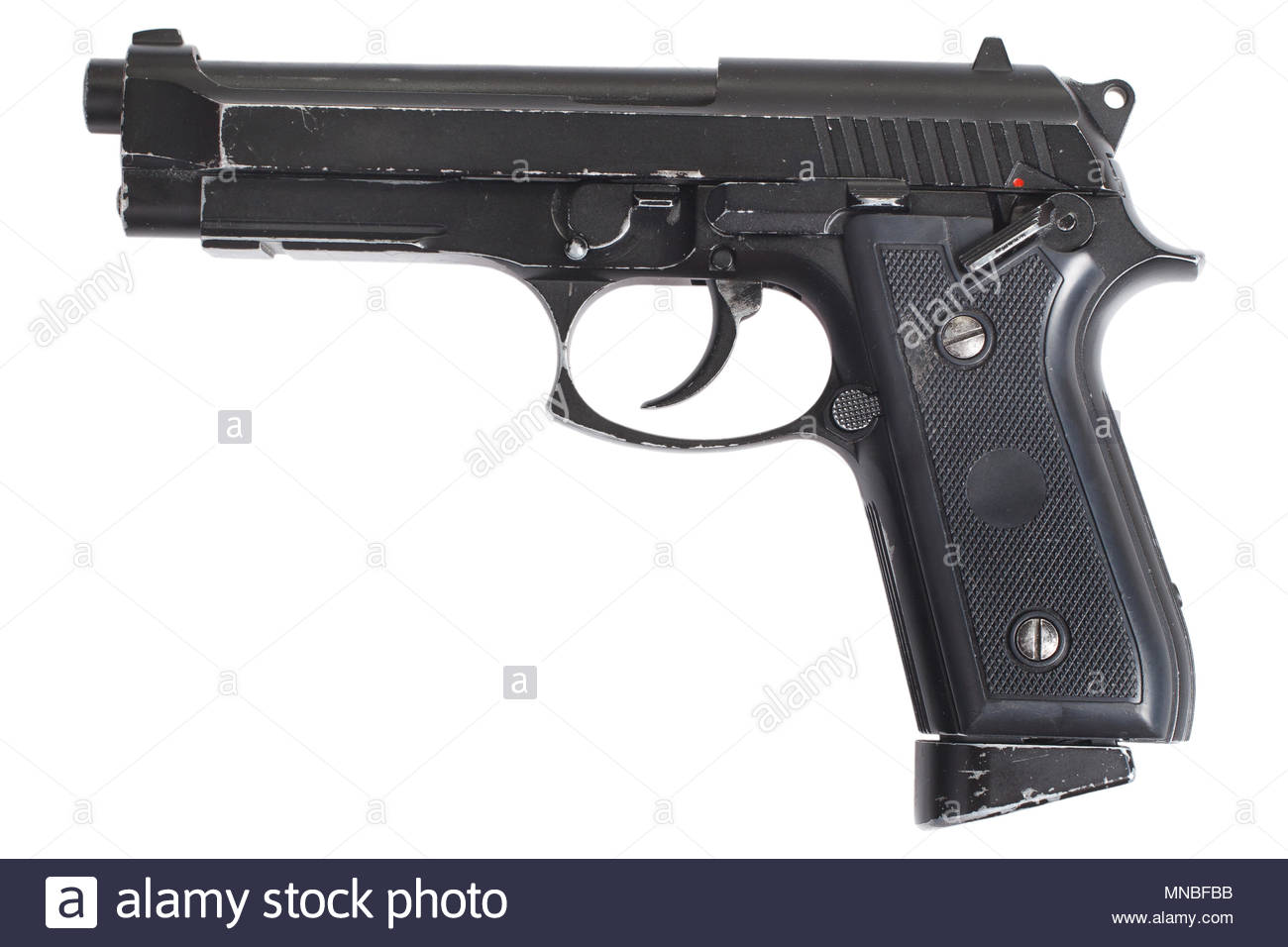 Beretta M9 Gun Isolated On White Background Stock Photo