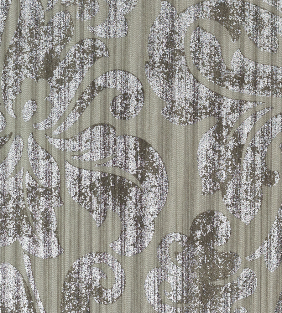Damask Metallic Wallpaper With Golden Accents Pictures
