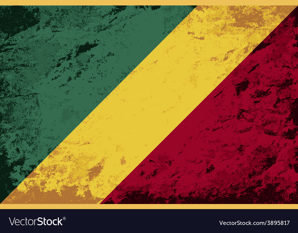 Republic Of The Congo Flag Grunge Background Vector Image