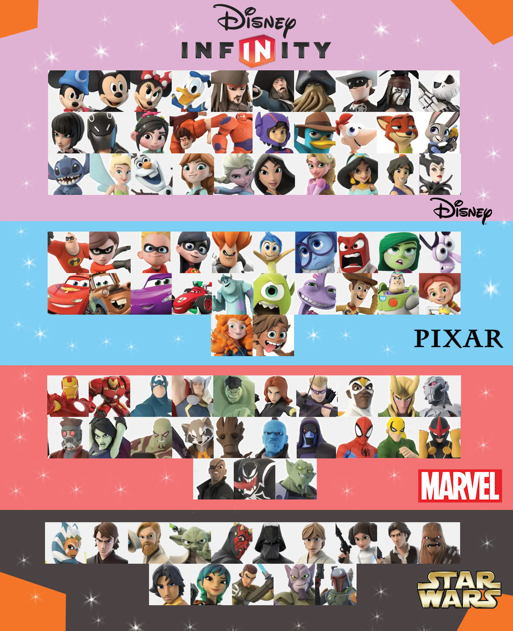 Disney Infinity 30 Character checklist Version 1 by darkmudkip6 on 1024x1260
