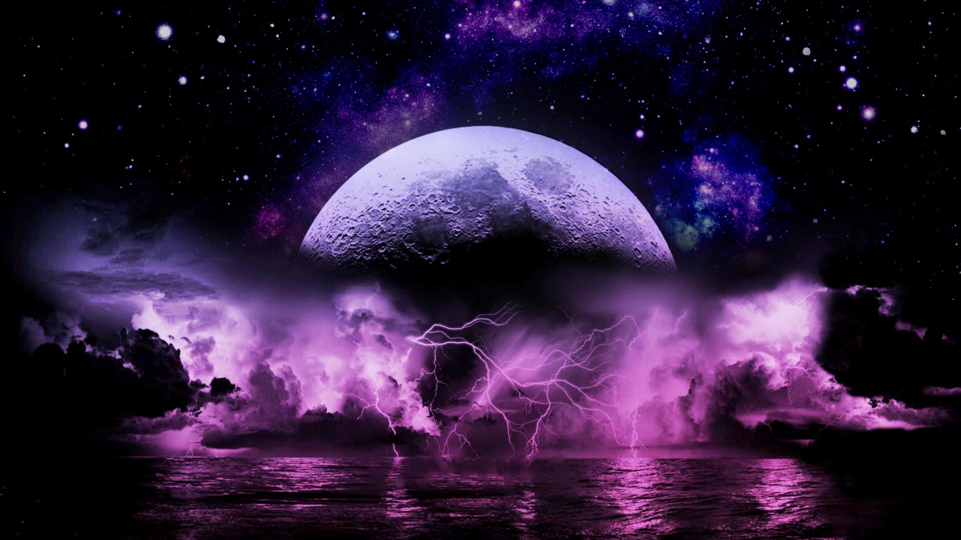 Wallpaper For Purple Lightning Storm