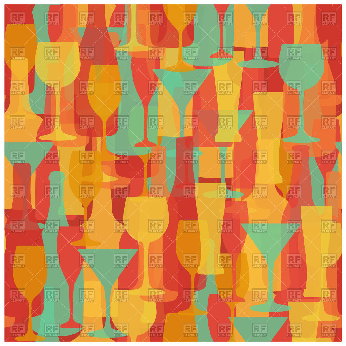 Alcohol drinks seamless pattern menu and restaurant background
