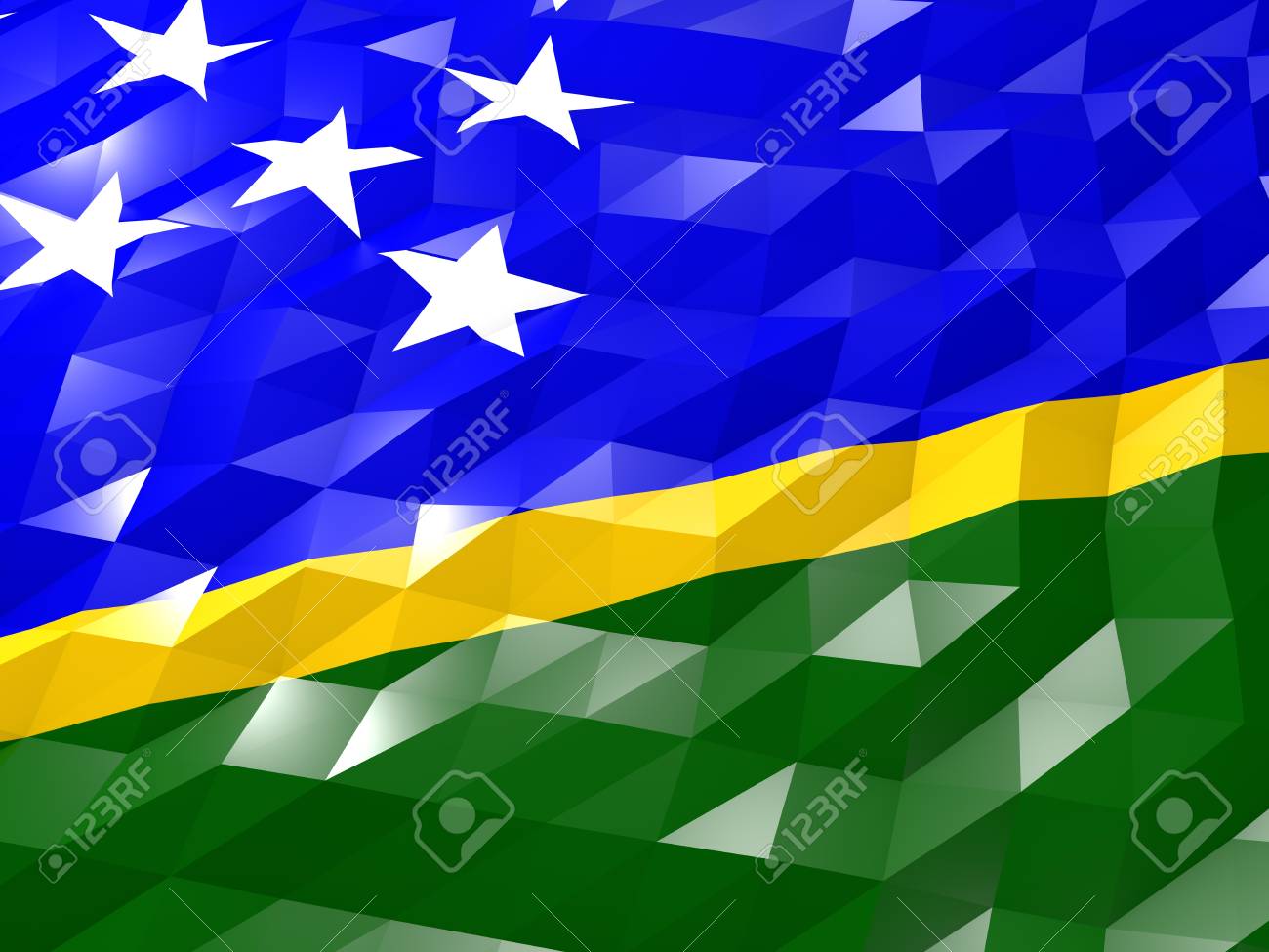 Flag Of Solomon Islands 3d Wallpaper Illustration National Symbol