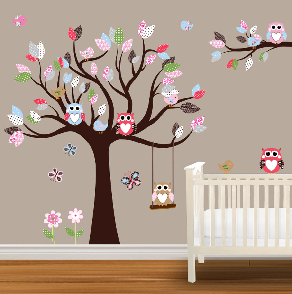 Baby Nursery Wallpaper Sticker Tree Nice Outstanding Kids Wall