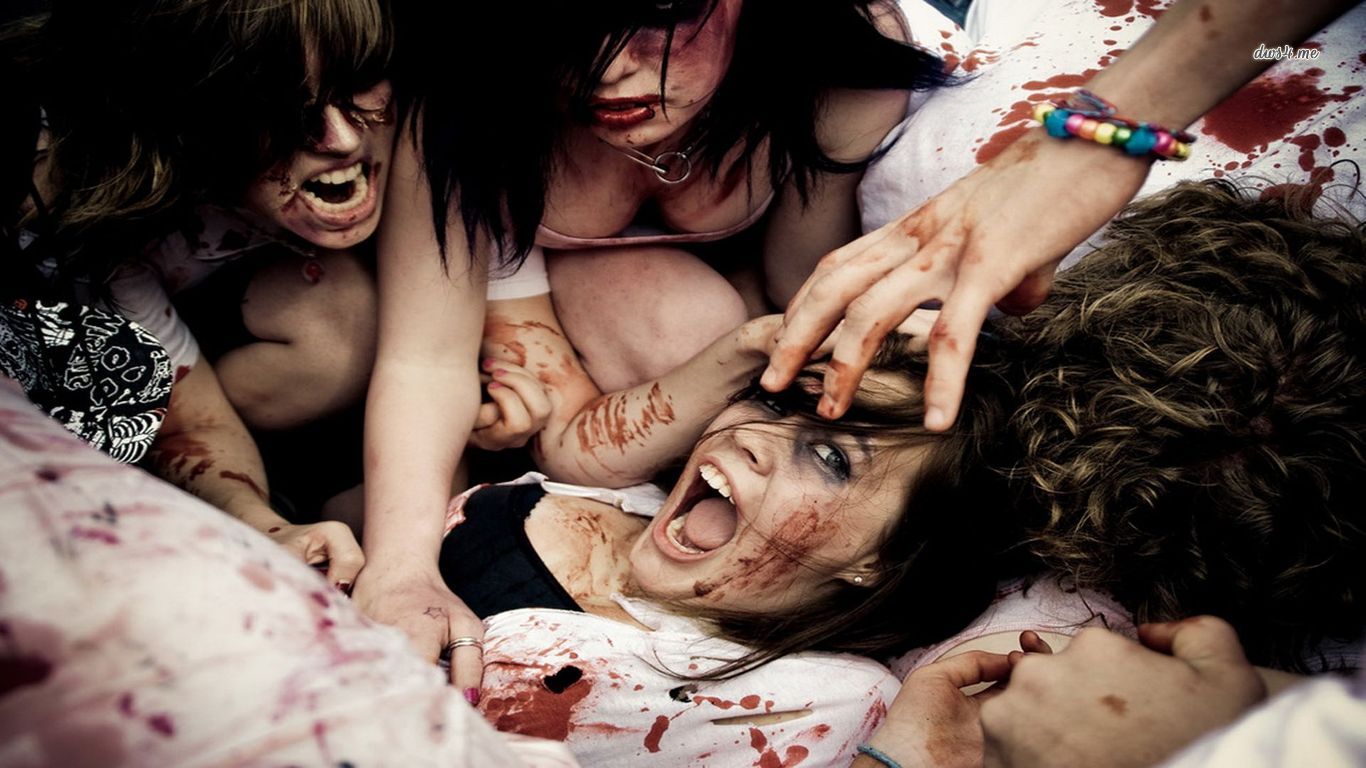 Zombie Girls Wallpaper Digital Art