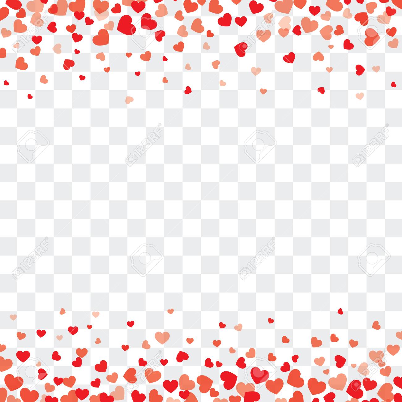 Valentine Background With Hearts On Transparent And Space For 1300x1300