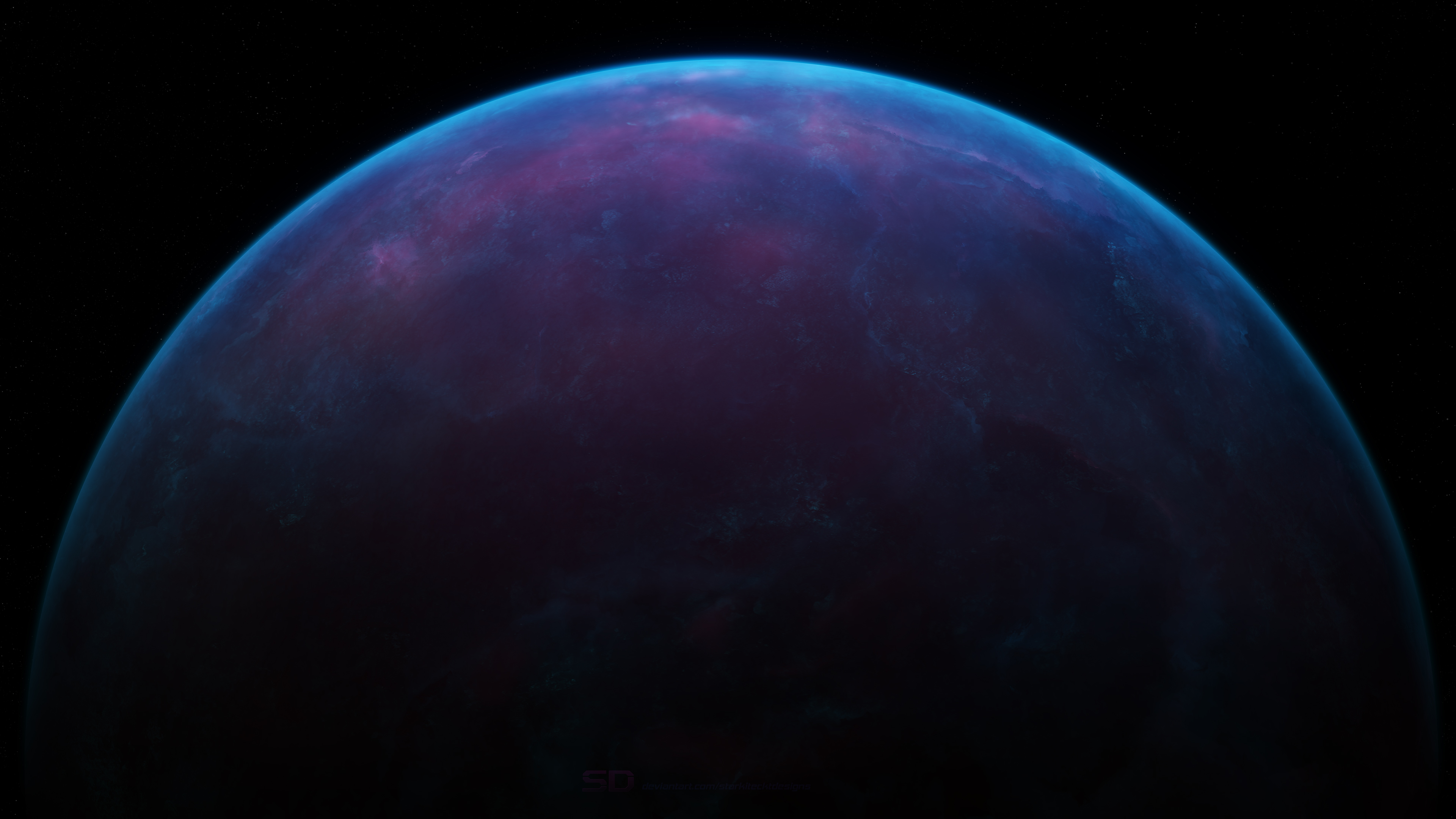 Blue Planet Space 4k Wallpaper HD Digital Universe Image
