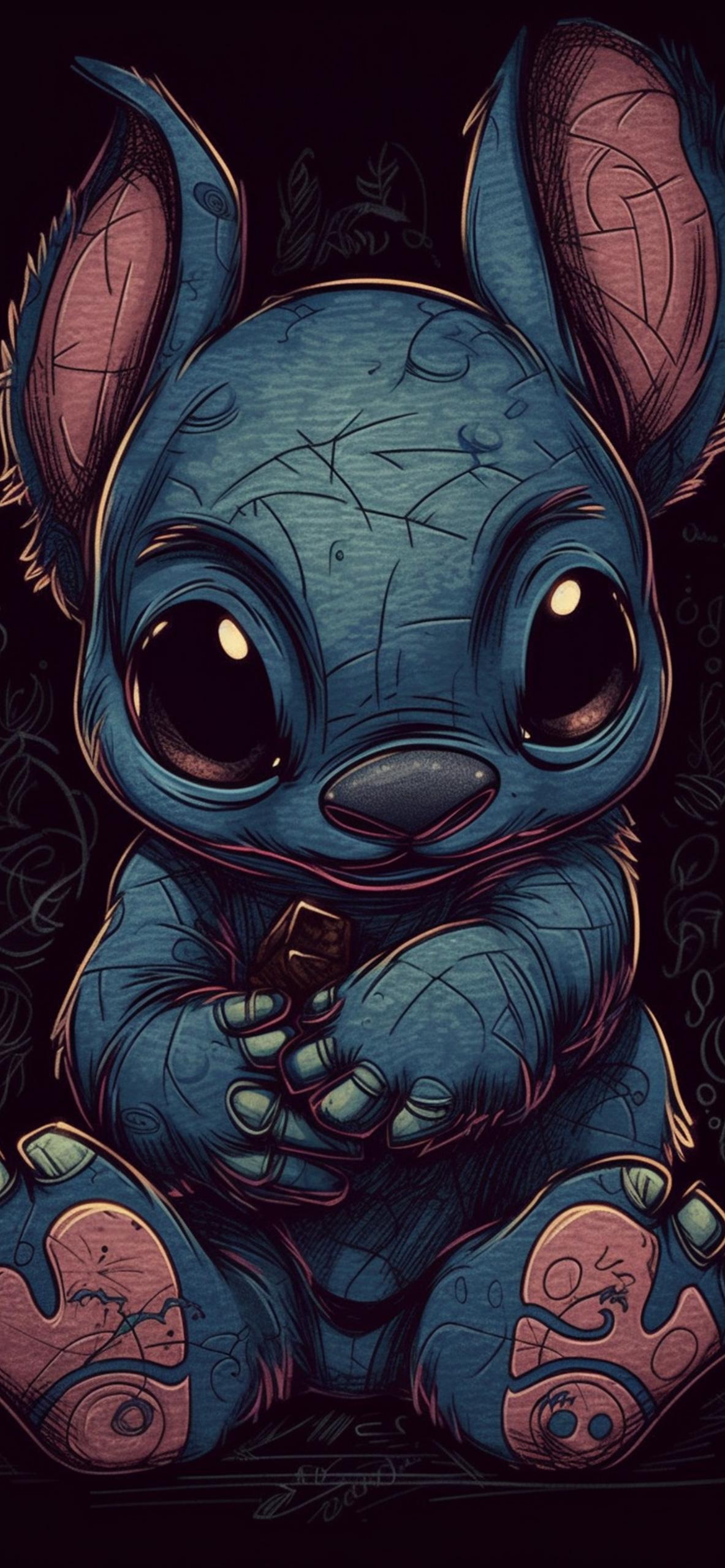Stitch Dark Aesthetic Wallpaper Cool For iPhone