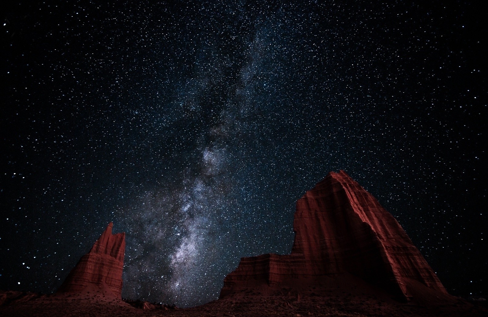 landscape Nature Milky Way Starry Night Desert Erosion Hill